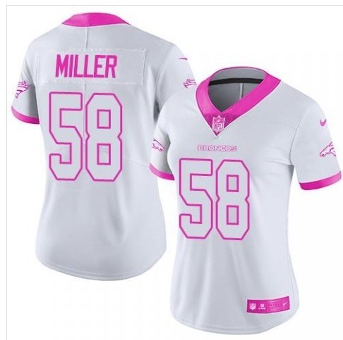 Women White Pink Limited Rush jerseys-115